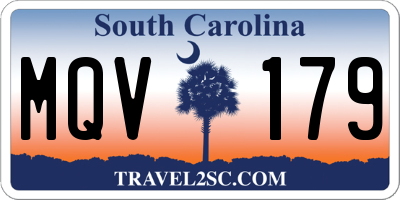SC license plate MQV179