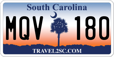SC license plate MQV180