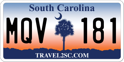 SC license plate MQV181