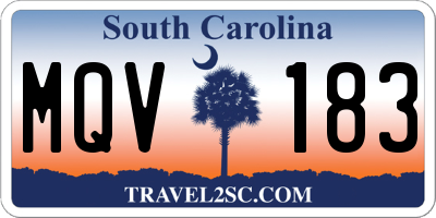 SC license plate MQV183