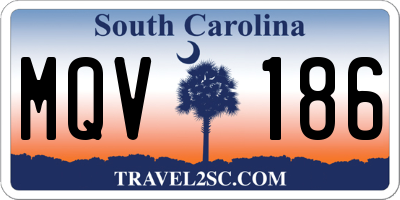 SC license plate MQV186
