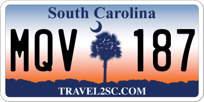 SC license plate MQV187