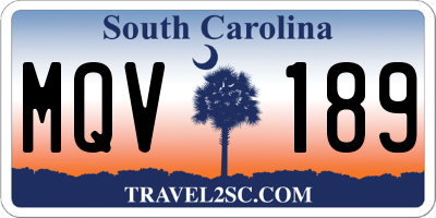 SC license plate MQV189