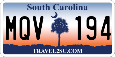 SC license plate MQV194