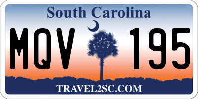 SC license plate MQV195