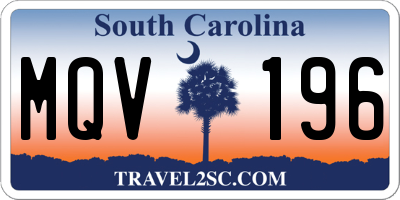 SC license plate MQV196