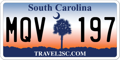 SC license plate MQV197