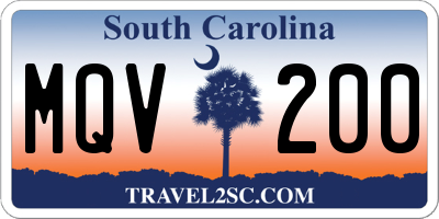 SC license plate MQV200