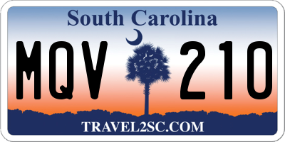 SC license plate MQV210