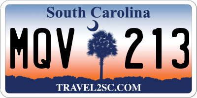 SC license plate MQV213