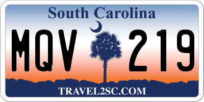 SC license plate MQV219