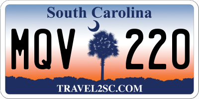SC license plate MQV220