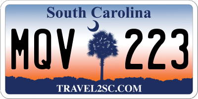 SC license plate MQV223