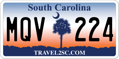 SC license plate MQV224