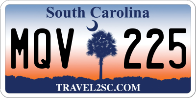 SC license plate MQV225