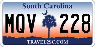 SC license plate MQV228
