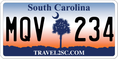 SC license plate MQV234