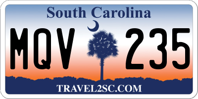 SC license plate MQV235