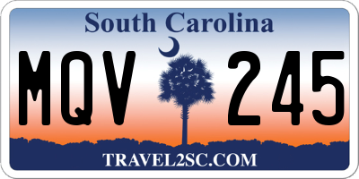 SC license plate MQV245