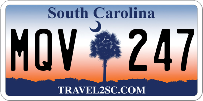 SC license plate MQV247