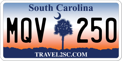 SC license plate MQV250