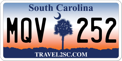 SC license plate MQV252