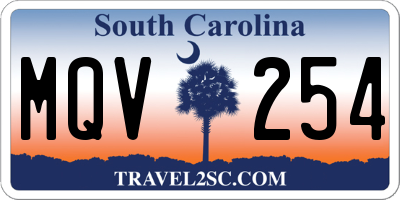 SC license plate MQV254