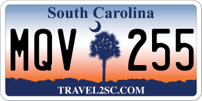 SC license plate MQV255