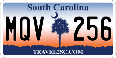 SC license plate MQV256