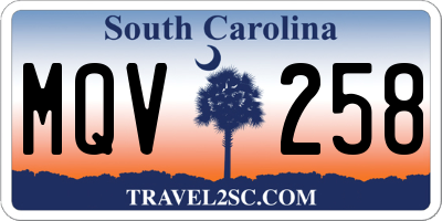 SC license plate MQV258