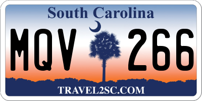 SC license plate MQV266