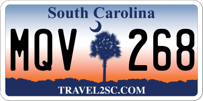 SC license plate MQV268