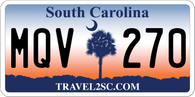 SC license plate MQV270