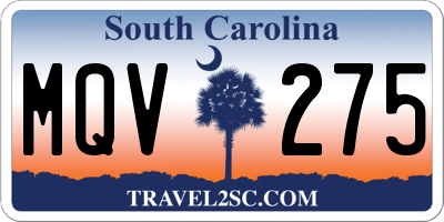 SC license plate MQV275