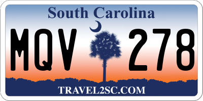 SC license plate MQV278