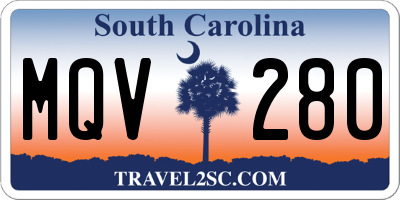 SC license plate MQV280