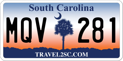 SC license plate MQV281