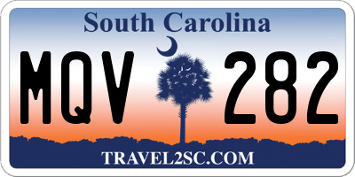 SC license plate MQV282