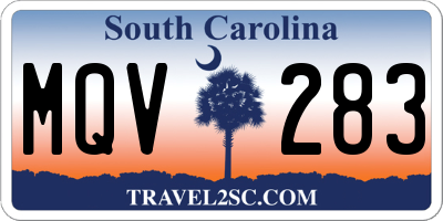 SC license plate MQV283