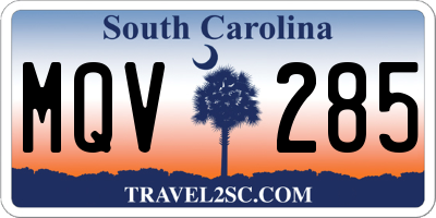 SC license plate MQV285