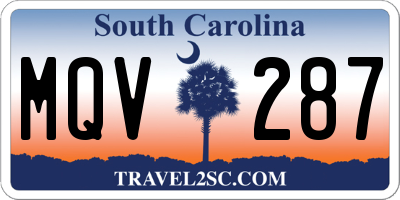 SC license plate MQV287