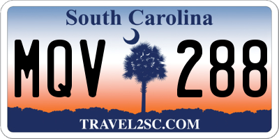 SC license plate MQV288