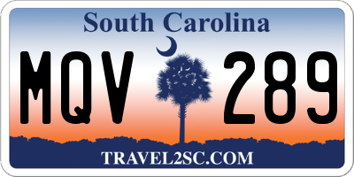 SC license plate MQV289