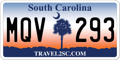 SC license plate MQV293