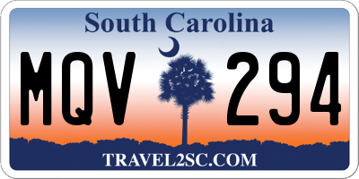 SC license plate MQV294