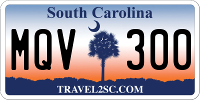 SC license plate MQV300