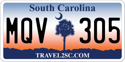 SC license plate MQV305