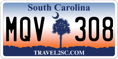 SC license plate MQV308