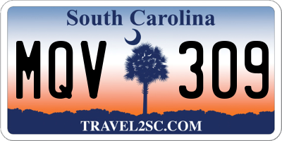 SC license plate MQV309