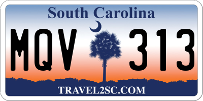 SC license plate MQV313